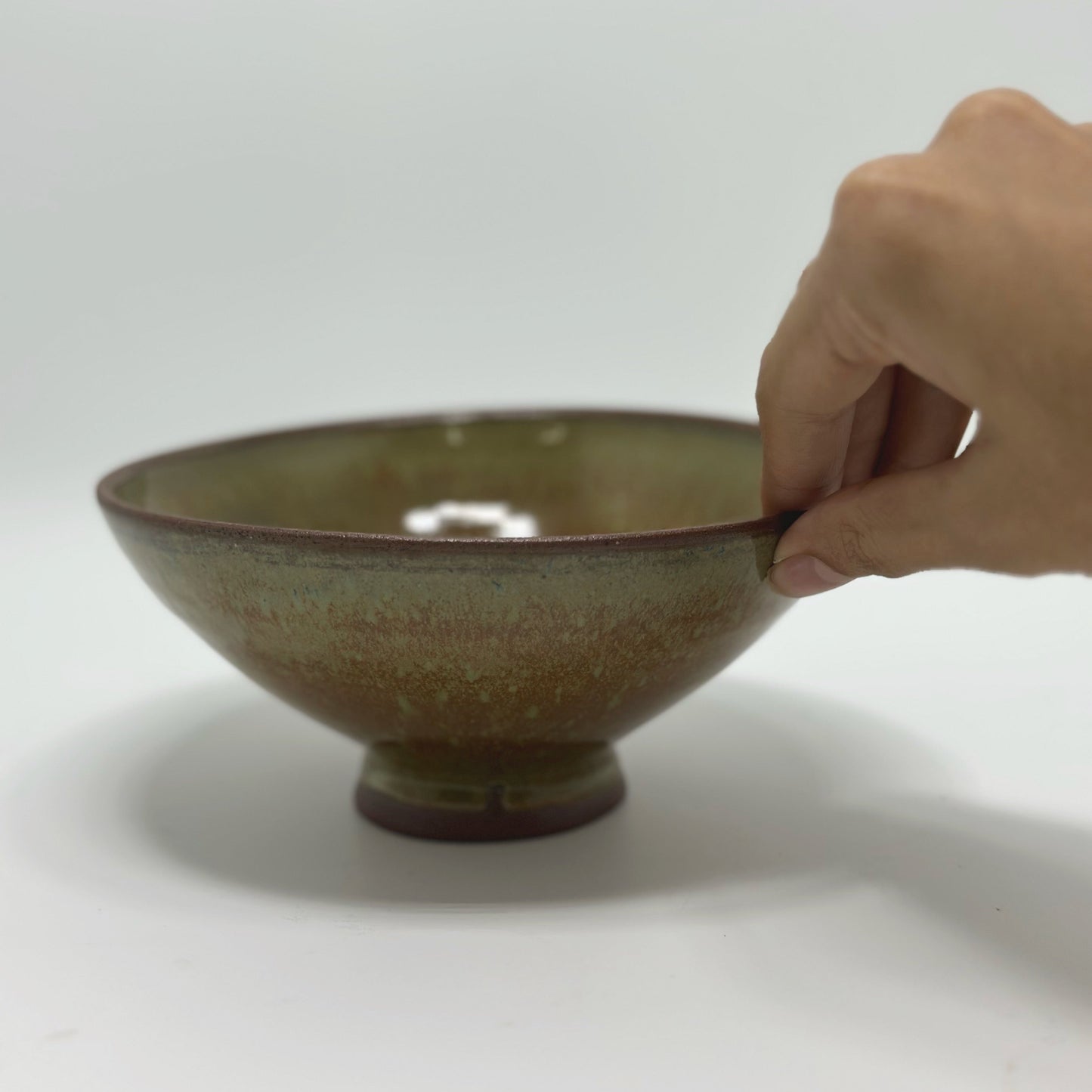 Curvy Bowl Olive Ore Brown Variation