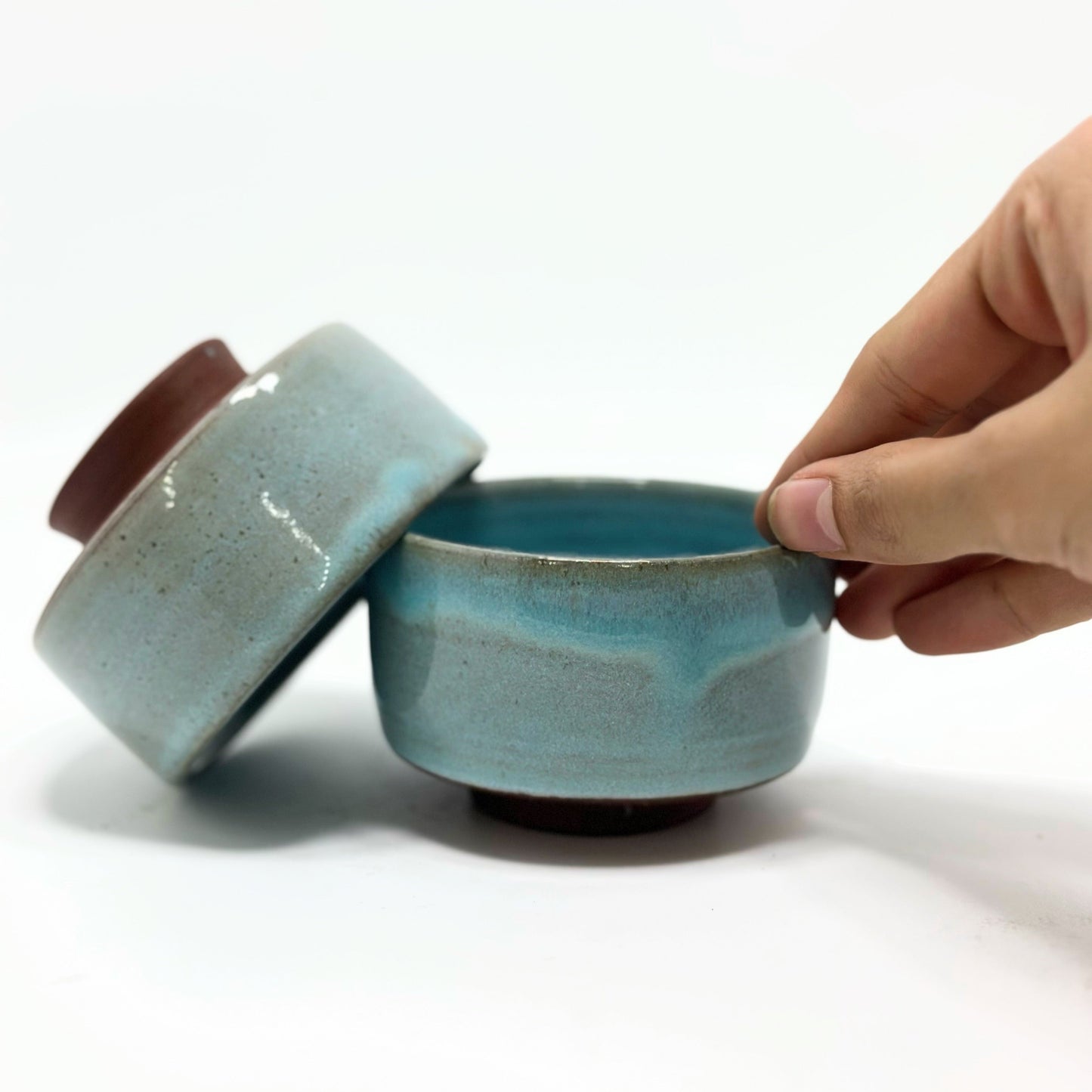 Aquamarine Azure Chawan Set of 2